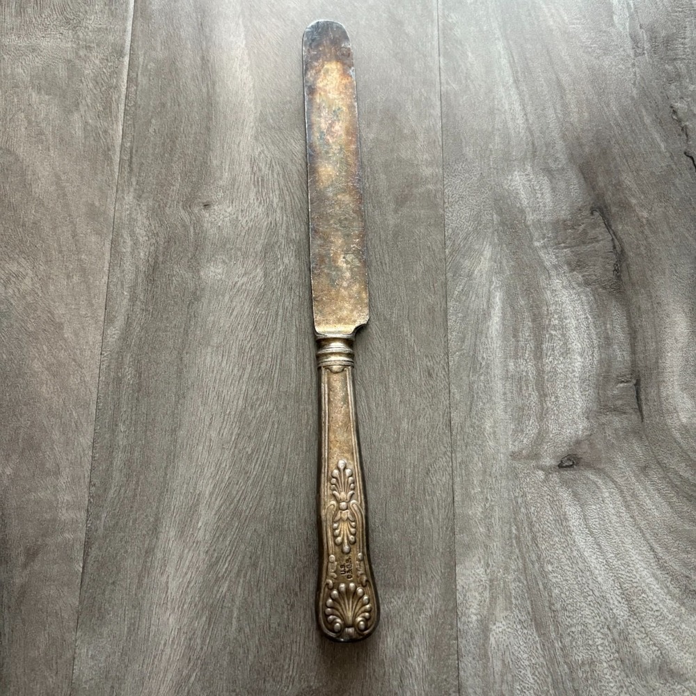 Vintage U.S. CAGS Sterling Silver Pleated Handled Butter Spreader Knife - Picture 2 of 10